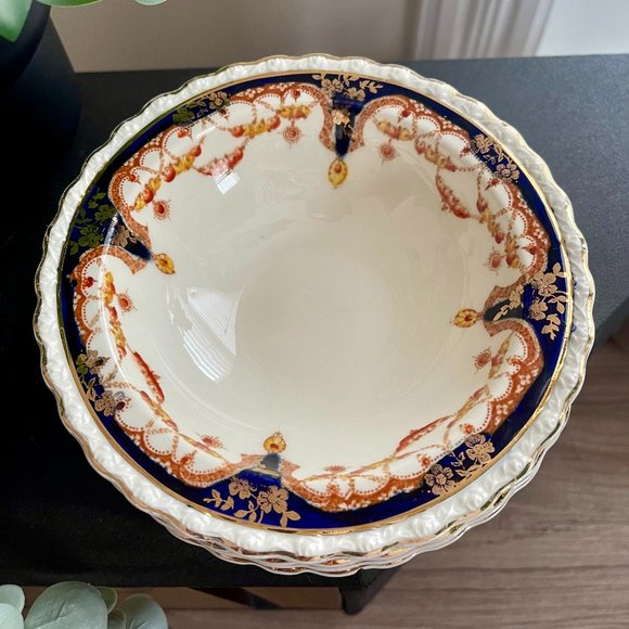 Near-Antique Set of 4 Myott So & Co "Derbyshire" Rimmed Cereal Bowls (1930's) - Picture 2 of 7